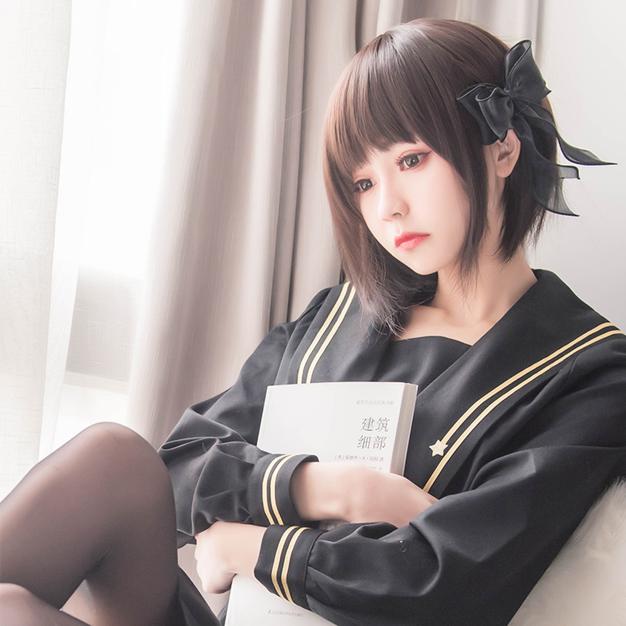 图片[1]-你的负卿 – NO.004 窗台制服 [19P]-XikXak